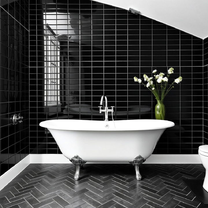 black herringbone layout for bathroom