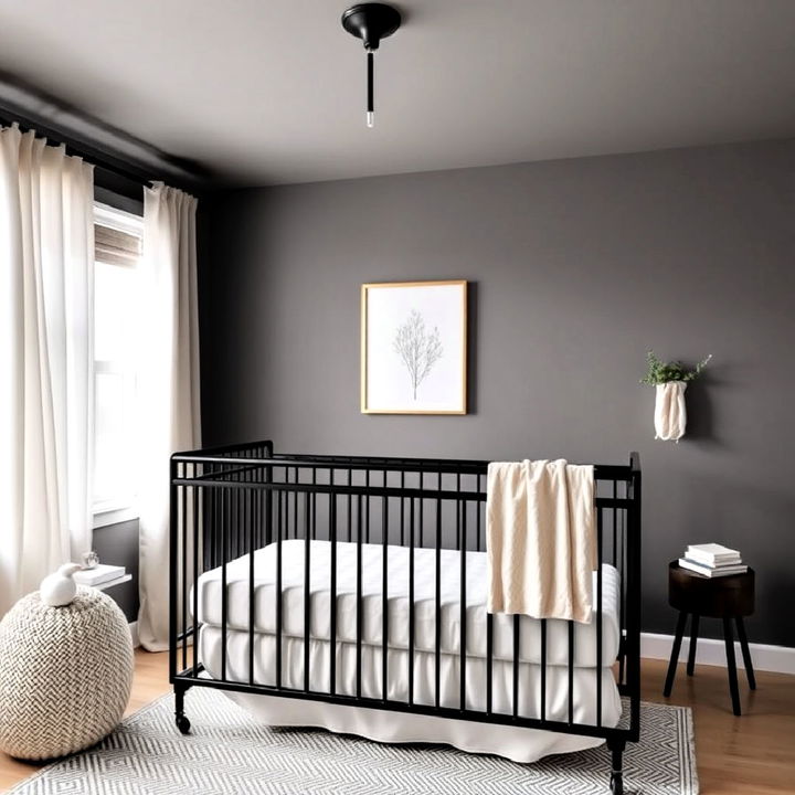 black metal crib for industrial chic