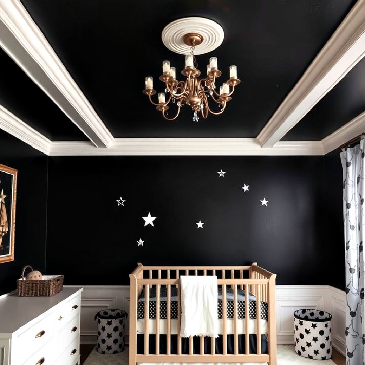 black painted nursery ceiling