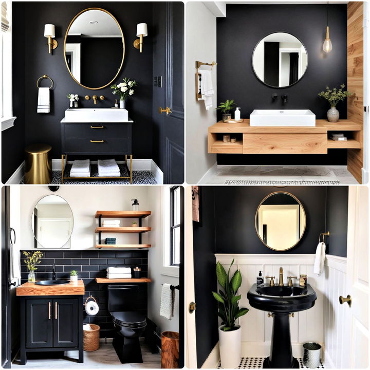 black powder room ideas