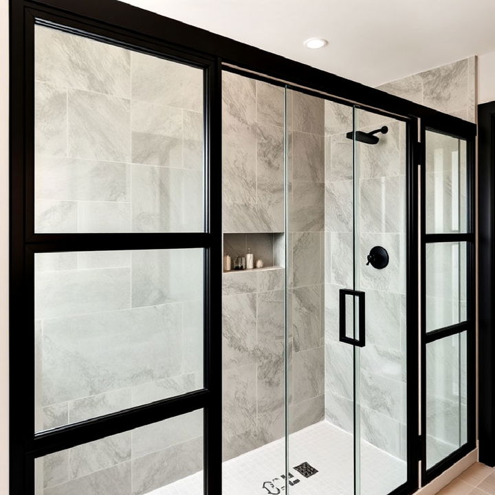 black shower frame for a modern touch