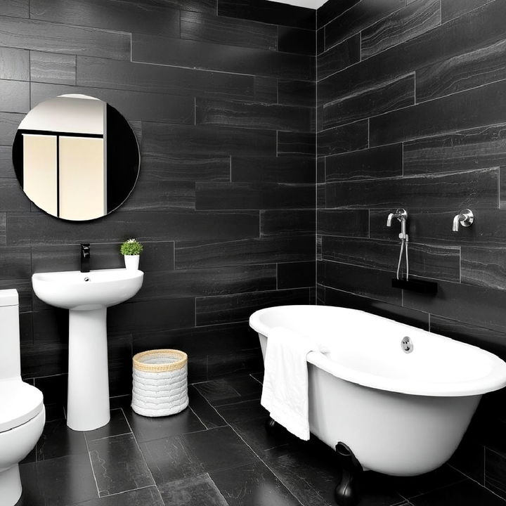 black slate tiles bathroom