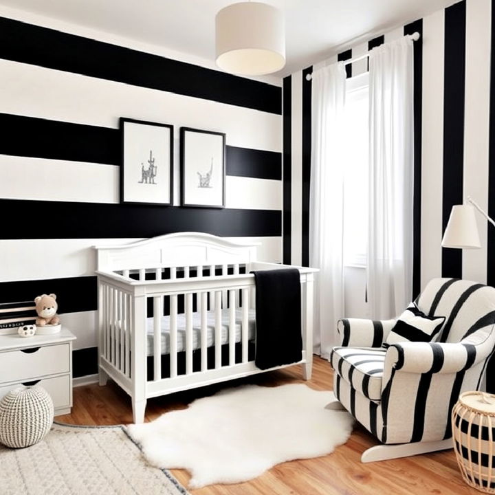 black stripes nursery for visual interest