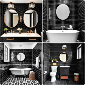 black tile bathroom ideas