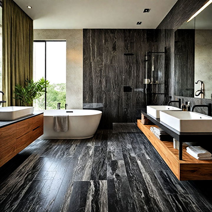 black travertine flooring for bathrooms