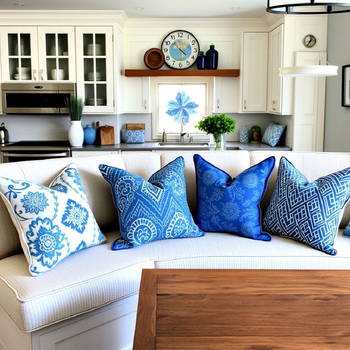 blue decorative throw pillows