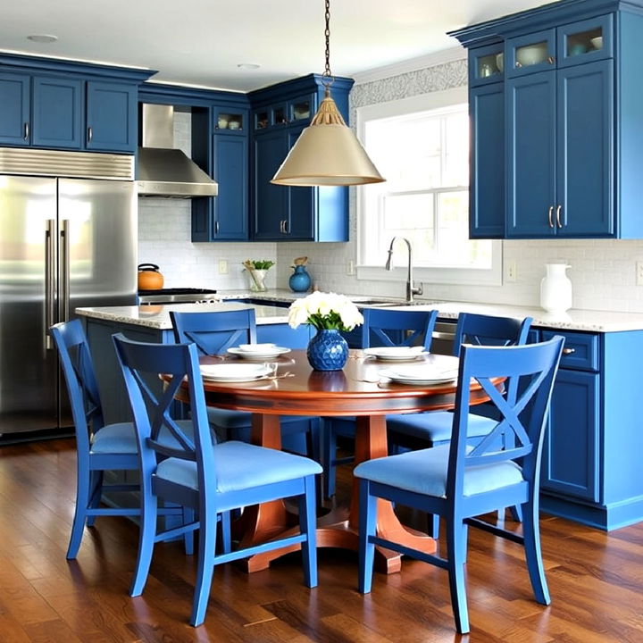 blue dining chairs for kitchen