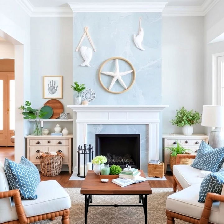 blue quartz surround to capture a coastal vibe