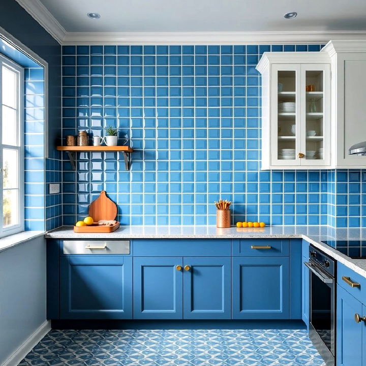 blue tiles for kitchen design