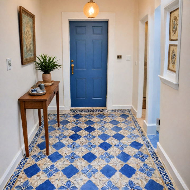 blue toned tiles to bring mediterranean vibe