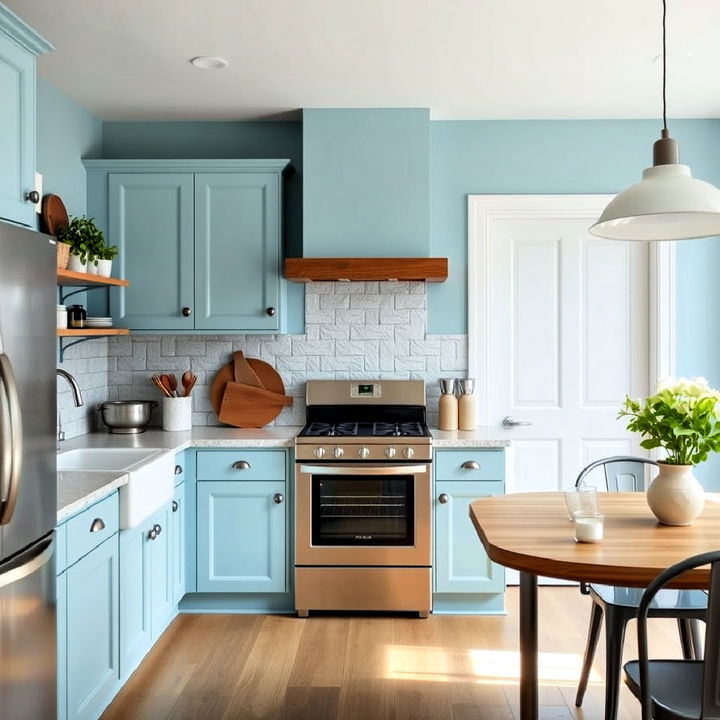 blue wall paint for kitchen