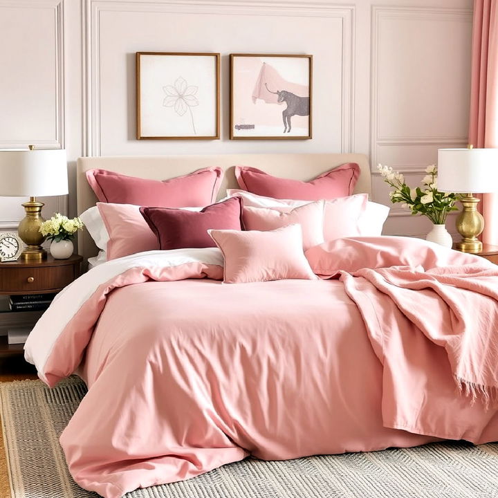 blush pink bedding for a stylish update