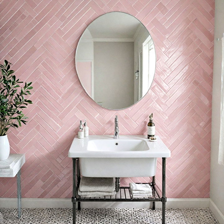 blush pink metro tiles for a chic style