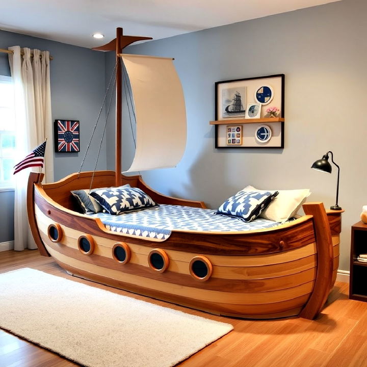 boat bed for a whimsical sleeping experience