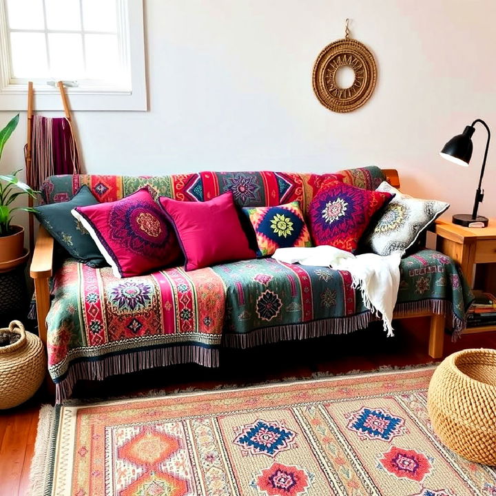 bohemian style futon bedroom