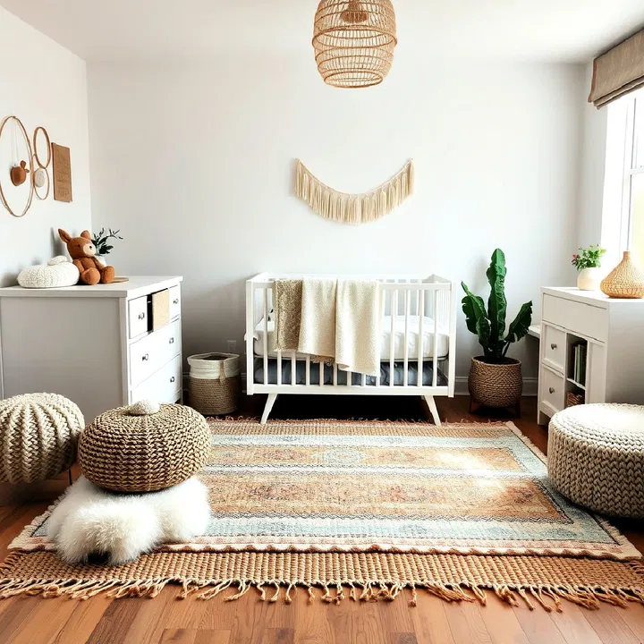 boho nursery layered rug for cozy comfort