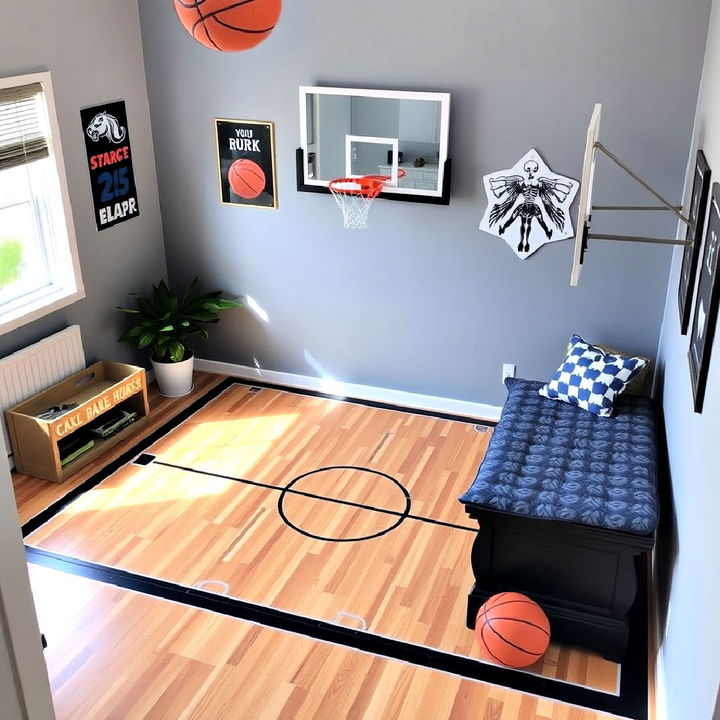 bold and immersive mini basketball court flooring 1