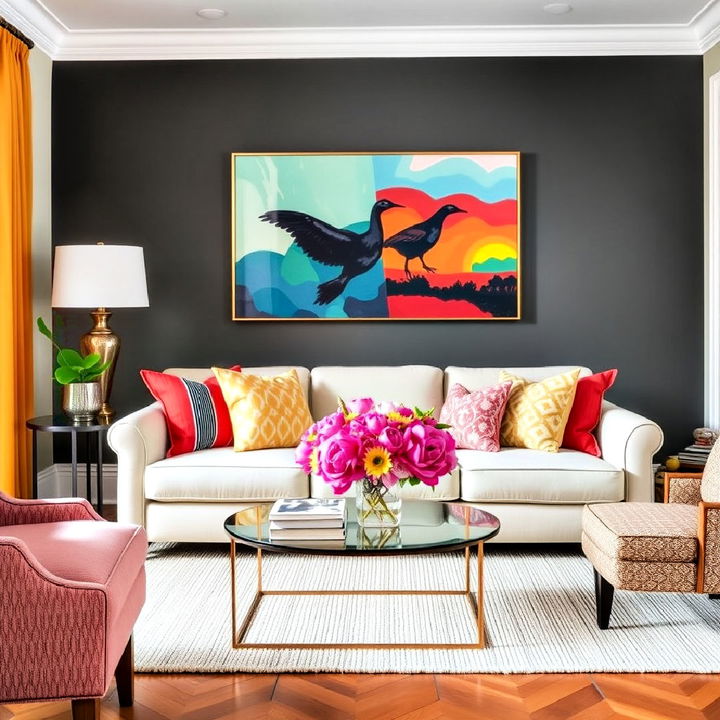 bold floral arrangements for living room