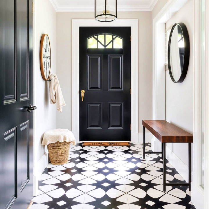 bold geometric patterned floor