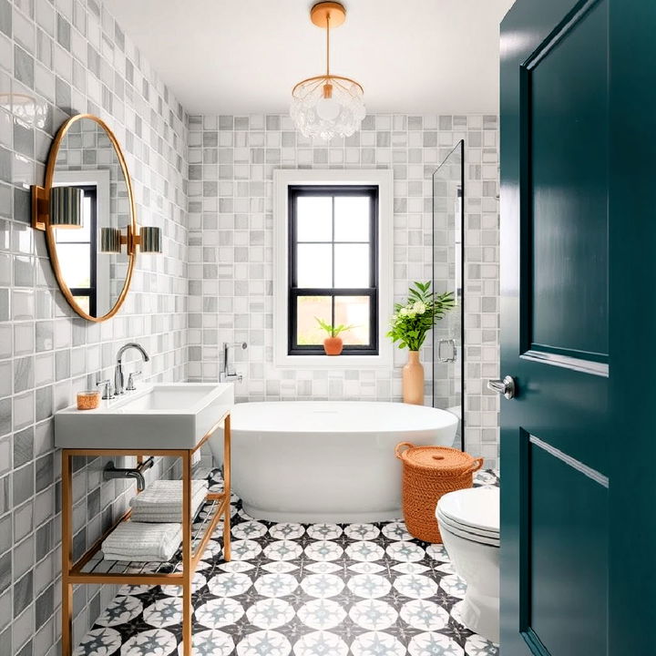 bold tile patterns bathroom