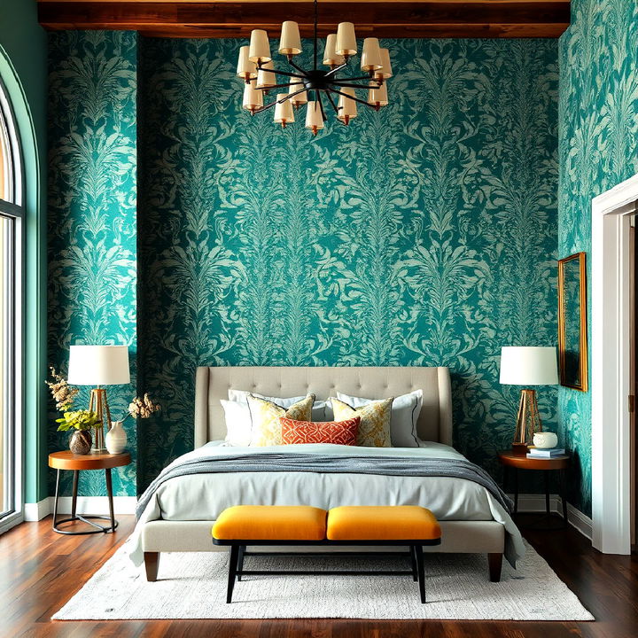 bold wallpaper into tall walls