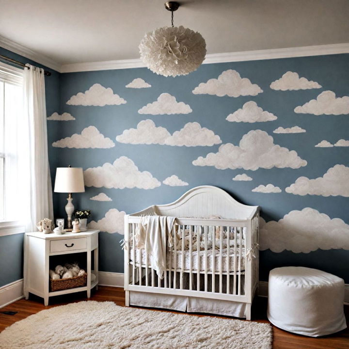 bold yet serene cloud patterned wallpaper