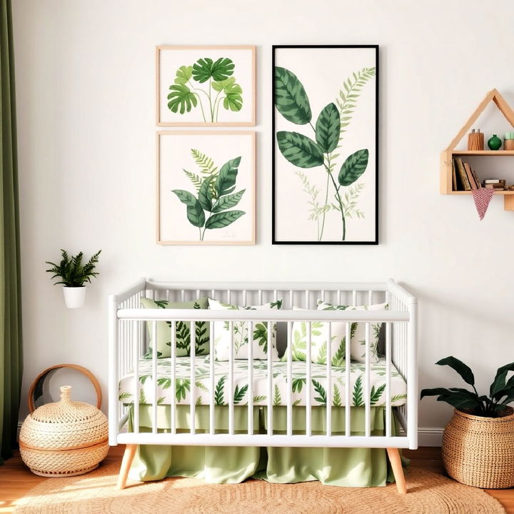 botanical prints for green nursery