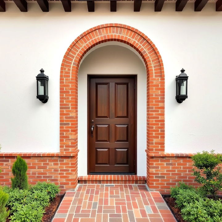 brick accents around windows and doors