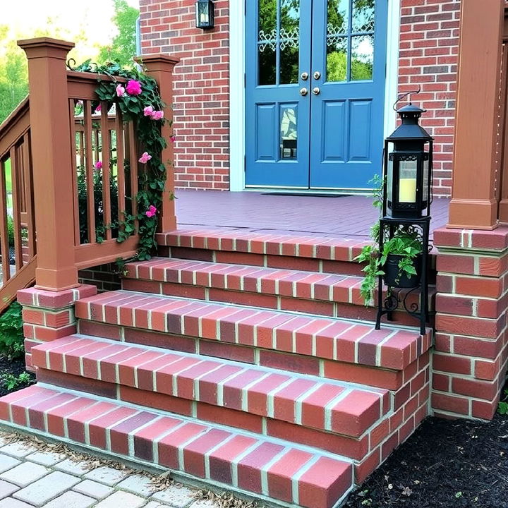 brick and mortar deck steps