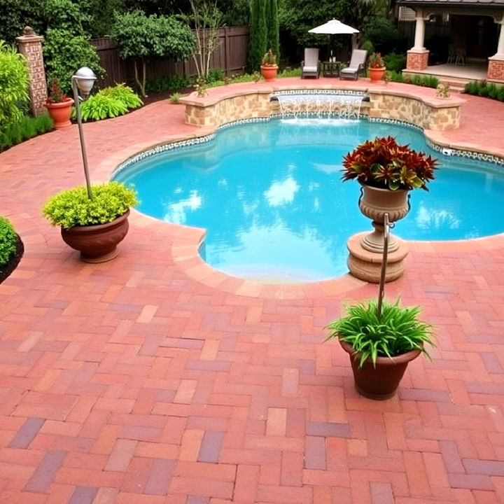 brick pool pavers for a mediterranean elegance