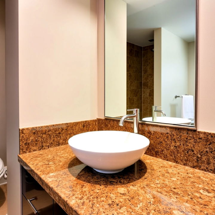 brown granite countertops with vessel sink