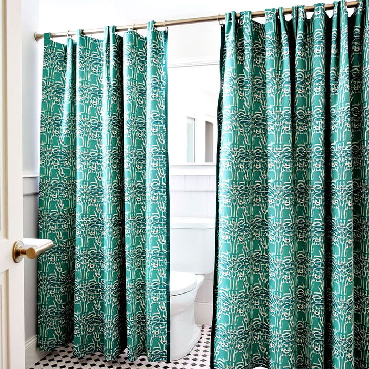 budget friendly curtain divider in bathroom