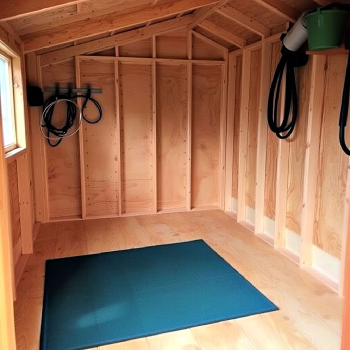 budget friendly plywood shed floor