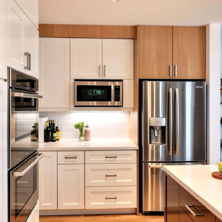 built in appliances in smaller kitchen