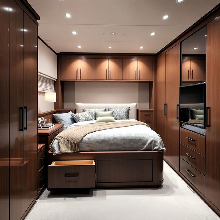 built in bedroom storage to maximize space