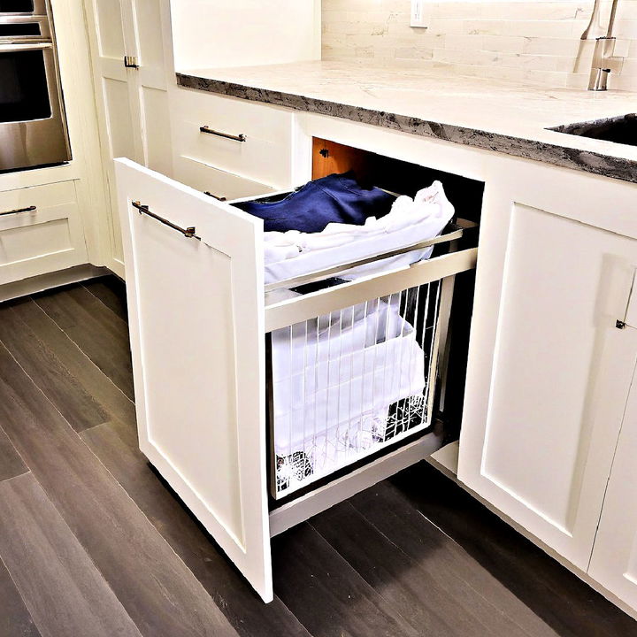 built in hamper for laundry room