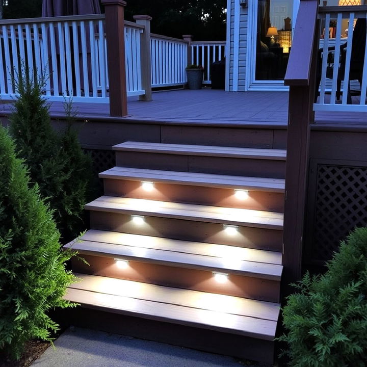 built in lighting deck steps