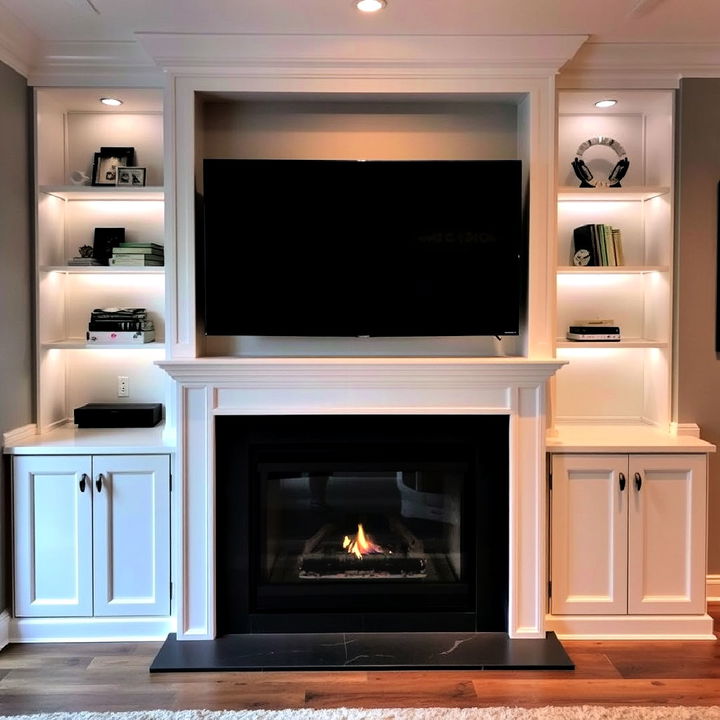 built in tv unit with concealed wiring