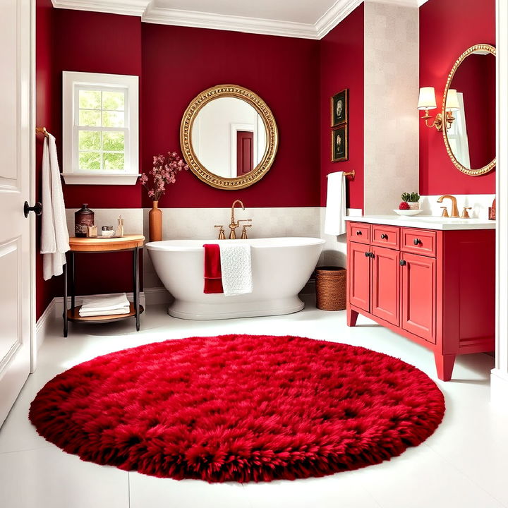 burgundy rug to add comfort