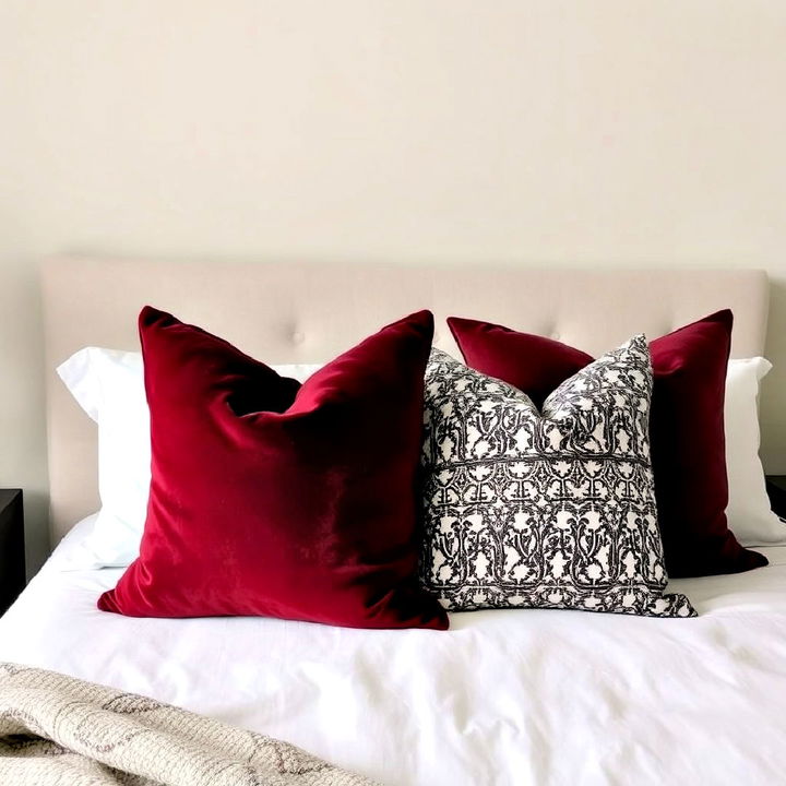 burgundy throw pillows