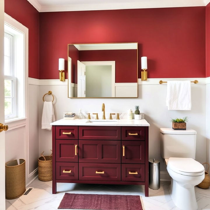 burgundy vanity for a bold touch