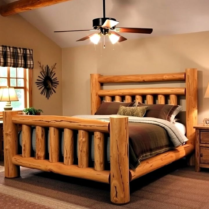 cabin style log bed