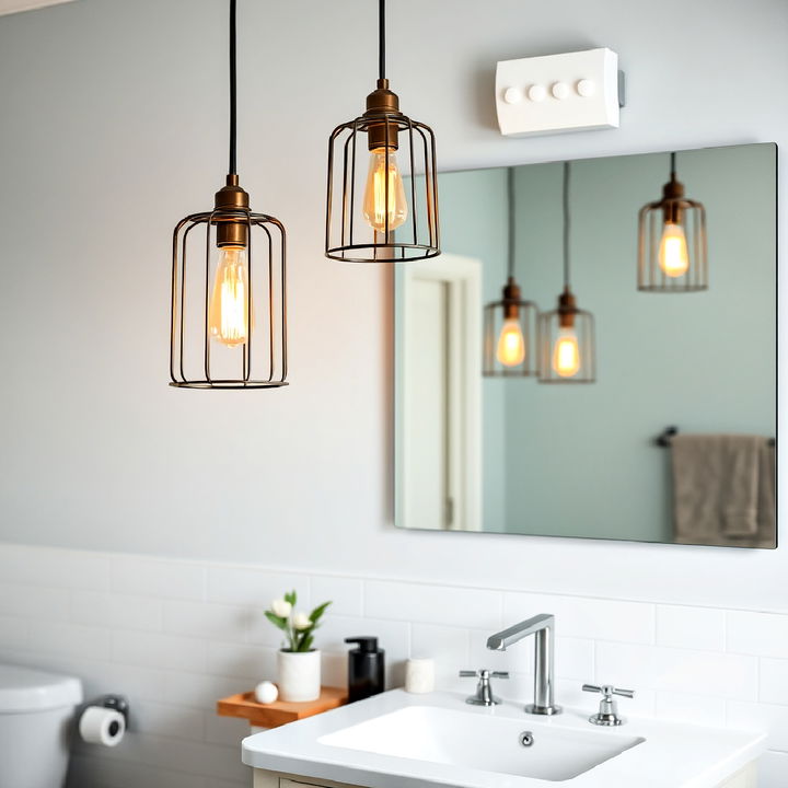 cage style bathroom pendant lights