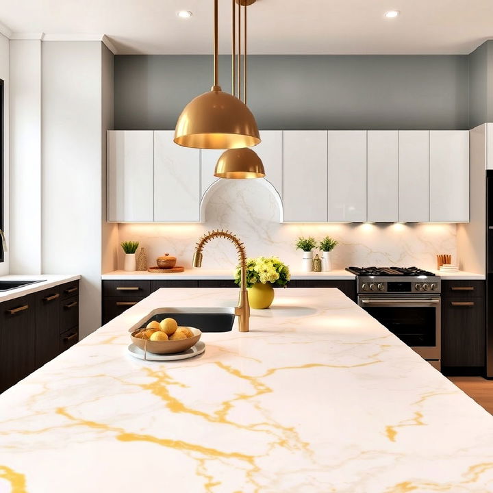 calacatta gold quartz ideas