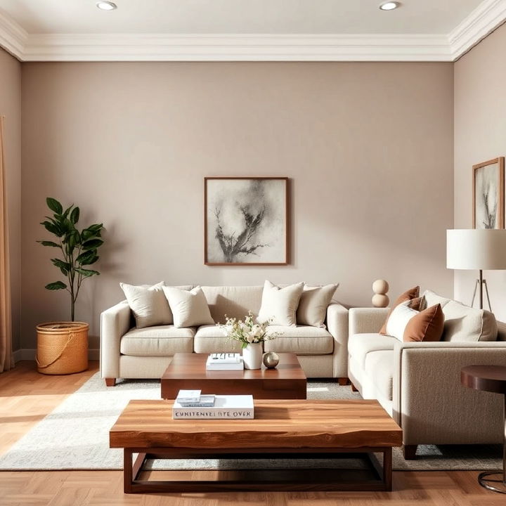 calming taupe living room