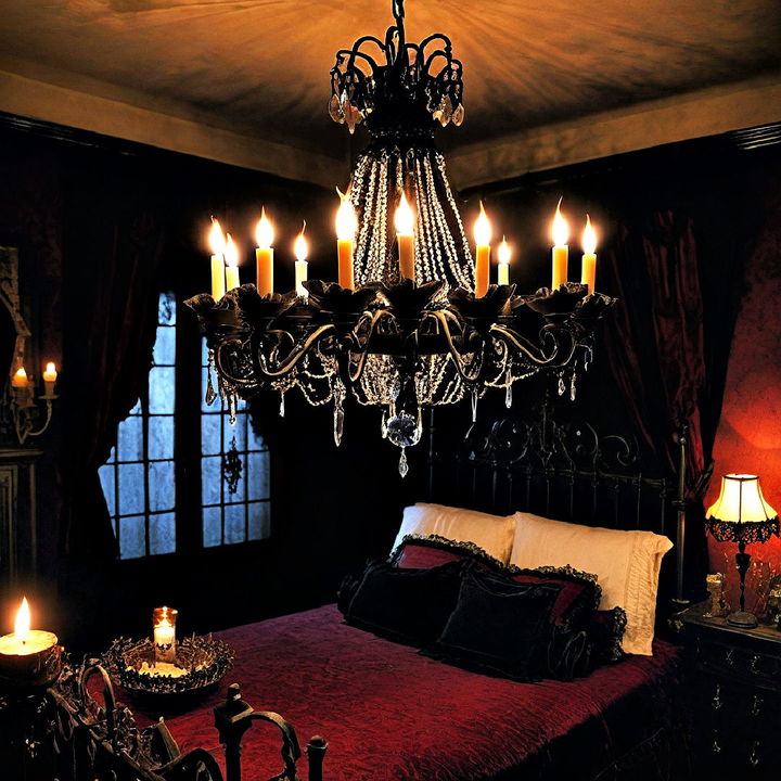 candlelight chandeliers for an eerie glow bedroom