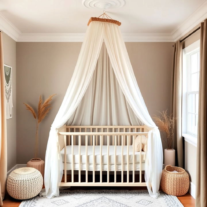 canopy over the crib for a soft look