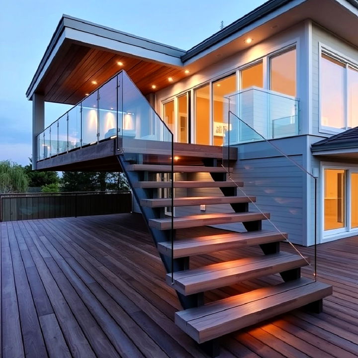 cantilevered deck steps