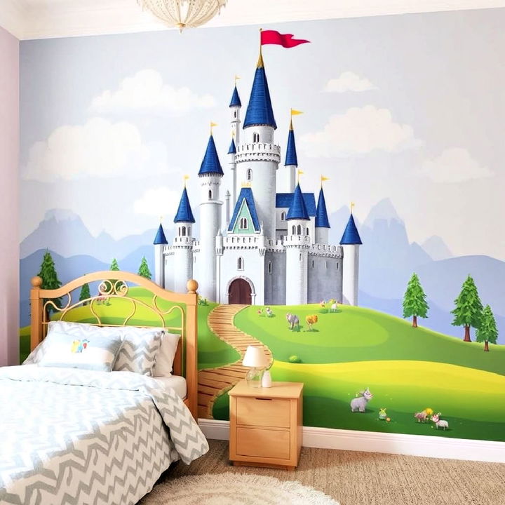 castle themed elegant wall mural