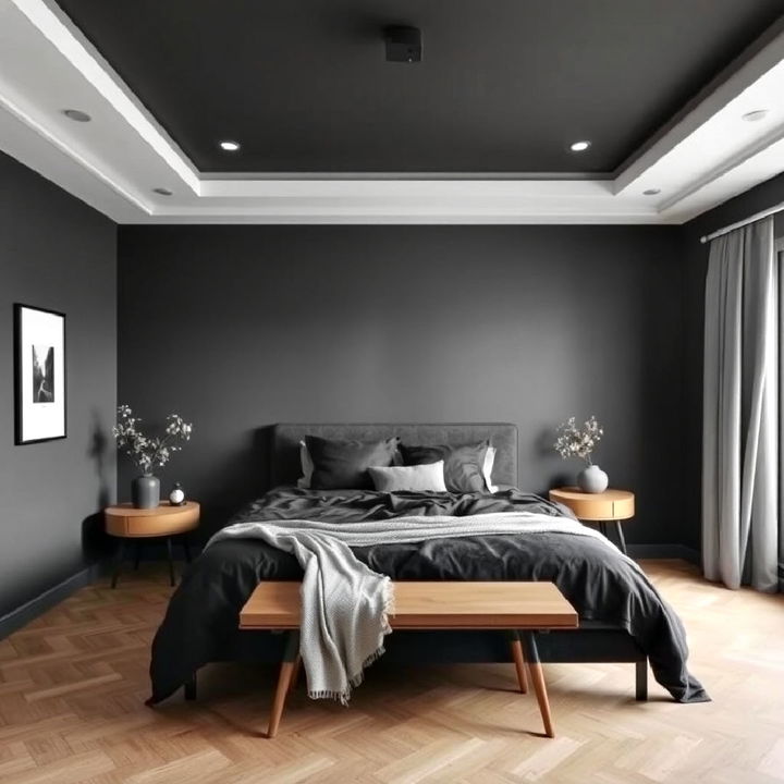 charcoal and minimalist design bedroom